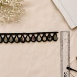 Zexira Black Mirror Handwork 9 Meter 1 Inch Border Lace - Image 2