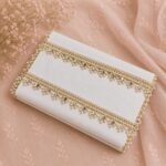 Zexira Beautiful Golden Zari Beads Work 1 Inch 8 Meter Dupatta Lace