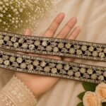 Zexira Maroon Velvet Flower 2 Inch 9 Meter Border Lace