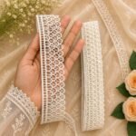 Zexira OffWhite Cotton Sequence Cut Work 10 Meter 2 Inch Border Lace