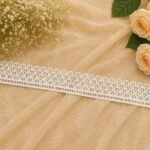 Zexira OffWhite Cotton Sequence Cut Work 10 Meter 2 Inch Border Lace
