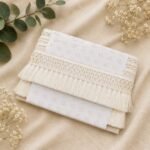 Zexira Beautiful OffWhite Cotton Tassel 3 Inch 9 Meter Border Lace