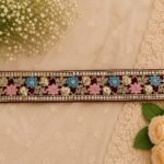 Zexira Rani Pink Velvet Flower 2 Inch 9 Meter Border Lace