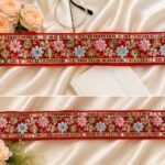 Zexira Red Flower Velvet 9 Meter 2 Inch Lace Border - Image 3