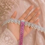 Zexira Beautiful Silver Zari Handwork Kinari 1 Inch 8 Meter Dupatta Lace