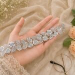 Zexira Silver Sequence Work Flower 9 Meter 1 Inch Border Lace