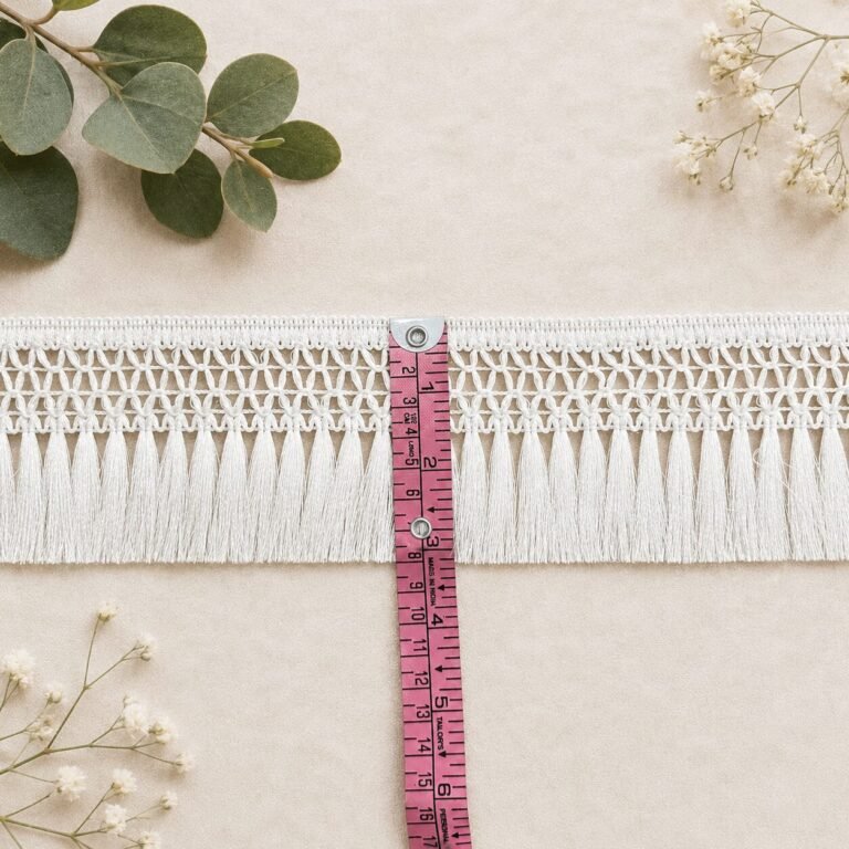 Zexira Beautiful White Cotton Tassel 3 Inch 9 Meter Border Lace