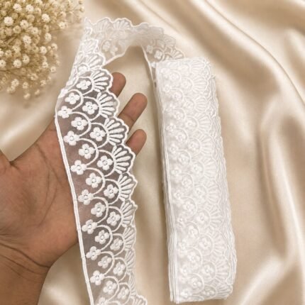 white organza lace border