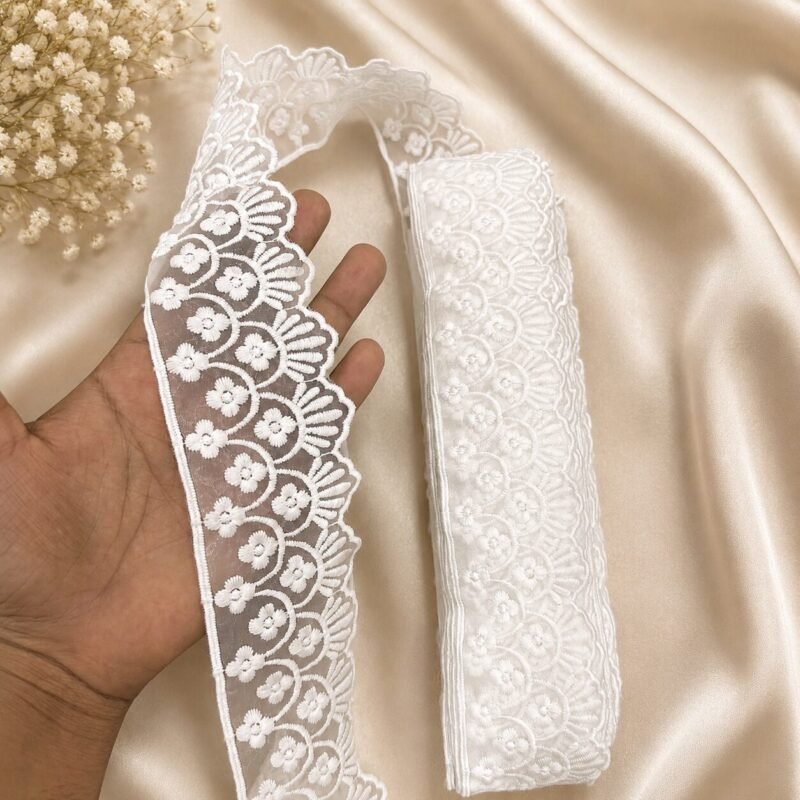 white organza lace border