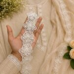 Zexira Beautiful White Net Flower 2 Inch 7 Meter Border Lace
