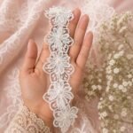 Zexira Beautiful White Net Floral 2 Inch 3 Meter Border Lace