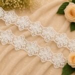 Zexira Beautiful White Net Floral 2 Inch 3 Meter Border Lace