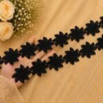 Zexira Black Cotton Big Flower 2 Inch 10 Meter Lace Border