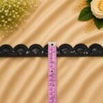 Zexira Black Sequence Cutwork 1 Inch 9 Meter Lace