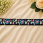 Zexira Beautiful Black Embroidery Flower 2 Inch 9 Meter Border Lace