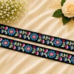 Zexira Beautiful Black Embroidery Flower 2 Inch 9 Meter Border Lace