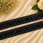 Zexira Black Sitara Sequence 2 Inch 9 Meter Border Lace