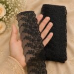 Zexira Black Net Cutwork 3 Inch 10 Meter Border Lace