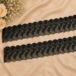 Zexira Black Net Cutwork 3 Inch 10 Meter Border Lace