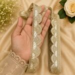 Zexira Golden Sequence Cutwork 1 Inch 9 Meter Lace