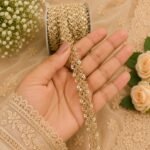 Zexira Golden Sequence Kinari 1 Inch 18 Meter Lace For Dupatta, Frowk, Saare & Craft Work