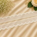 Zexira Beautiful Chiku Gold Net Organza Cutwork 1 inch 10 Meter Lace
