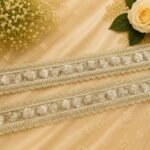 Zexira Pani Gold Zariwork Sequence 2 Inch 9 Meter Border Lace