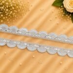 Zexira Silver Sequence Cutwork 1 Inch 9 Meter Lace