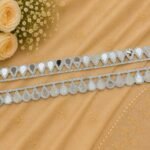 Zexira Silver Mirror Handwork 1 Inch 9 Meter Lace