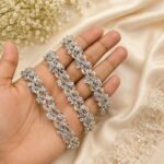 Zexira Silver Sequence Kinari 1 Inch 18 Meter Lace