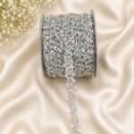 Zexira Silver Sequence Kinari 1 Inch 18 Meter Lace