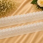 Zexira White Cotton Gpo 3Inch 5 Meter Border Lace