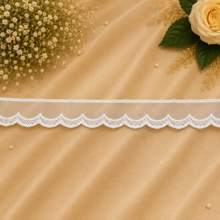 Zexira Beautiful White Net Organza Cutwork 1 inch 10 Meter Lace