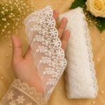 Zexira White Net Cutwork 3 Inch 10 Meter Border Lace