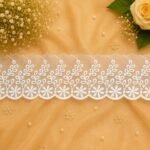 Zexira White Net Cutwork 3 Inch 10 Meter Border Lace