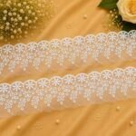 Zexira White Net Cutwork 3 Inch 10 Meter Border Lace