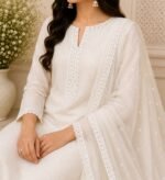 Zexira Beautiful White Sequence Organza 1 Inch 20 Meter Lace - Image 3