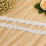 Zexira Beautiful White Sequence Organza 1 Inch 20 Meter Lace