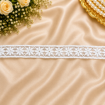 Zexira White Organza Flower Jointer 1 Inch 10 Meter Lace