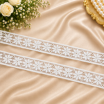 Zexira White Organza Flower Jointer 1 Inch 10 Meter Lace