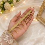 Zexira Golden Cystal Moti Jhalar 2 Inch 8 Meter Lace