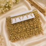 Zexira Golden Cystal Moti Jhalar 2 Inch 8 Meter Lace