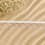 Zexira White Cystal Jhalar 2 Inch 8 Meter Lace